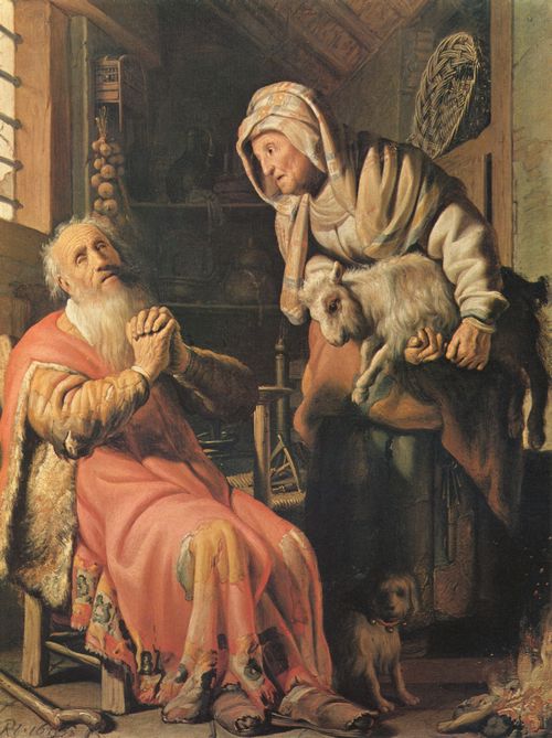 Rembrandt Harmensz. van Rijn: Tobias verdchtigt seine Frau des Diebstahls