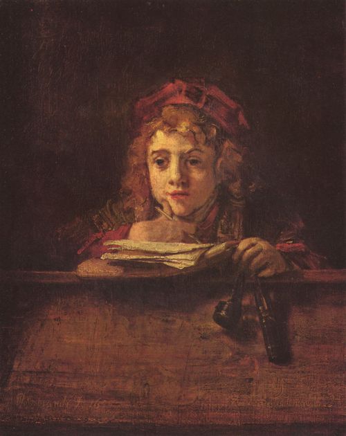 Rembrandt Harmensz. van Rijn: Portrt des Titus schreibend an einem Tisch