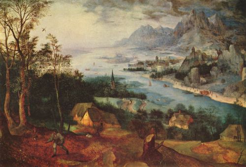 Bruegel d. ., Pieter: Flusslandschaft mit einem Smann
