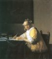 Vermeer van Delft, Jan: Schreibende Frau in gelb