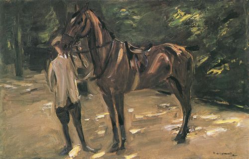 Liebermann, Max: Reitknecht mit Pferd