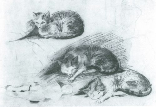 Macke, August: Drei liegende Katzen