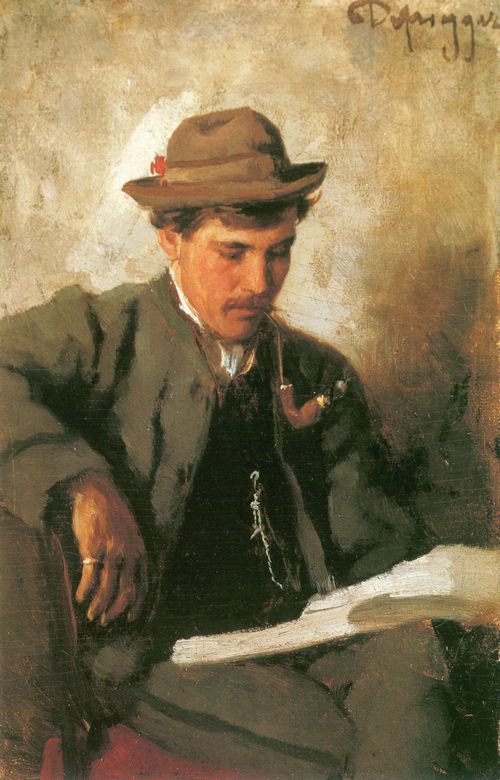 Defregger, Franz von: Lesender Mann