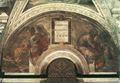 Michelangelo Buonarroti: Sixtinische Kapelle, Die Vorfahren Christi: Lünette mit Ezechias, Manasse und Amon