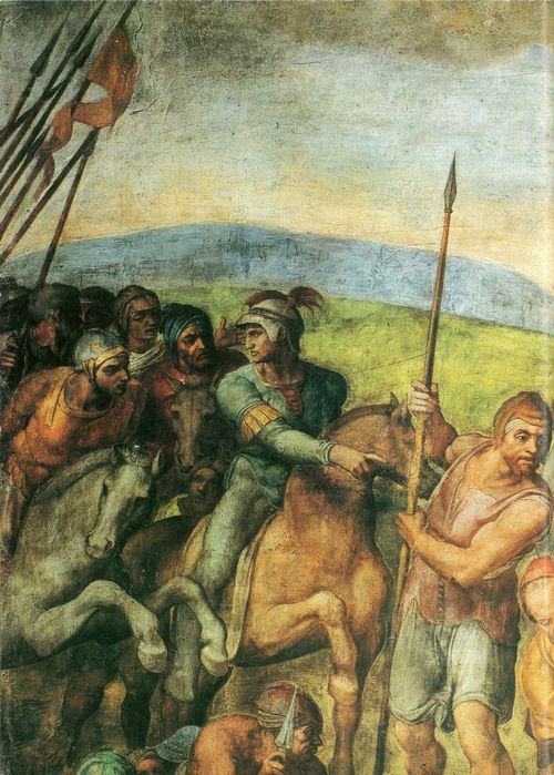 Michelangelo Buonarroti: Cappella Paolina, Szene: Kreuzigung Petri, Detail