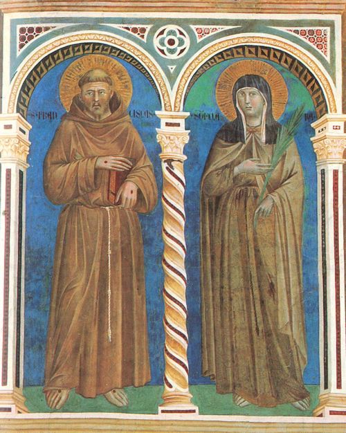 Giotto di Bondone: Fresken in der Kirche San Francesco in Assisi, Szene: Der Hl. Franziskus von Assisi und die Hl. Klara
