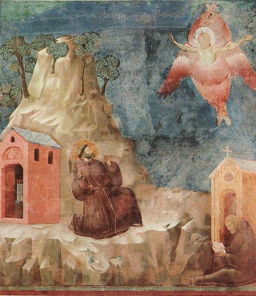 Giotto di Bondone: Fresken in der Kirche San Francesco in Assisi, Szene: Der Empfang der Wundmale