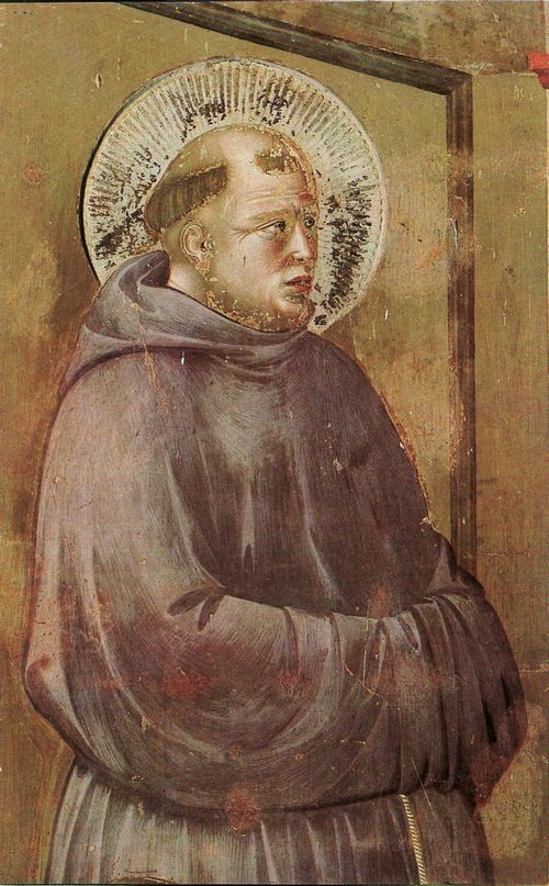 Giotto di Bondone: Fresken in der Kirche San Francesco in Assisi, Szene: Die Erscheinung in Arles, Detail