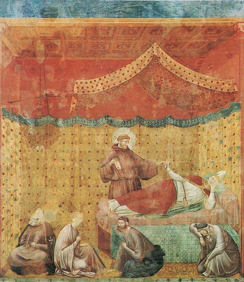 Giotto di Bondone: Fresken in der Kirche San Francesco in Assisi, Szene: Die Franziskusvision Papst Gregors IX