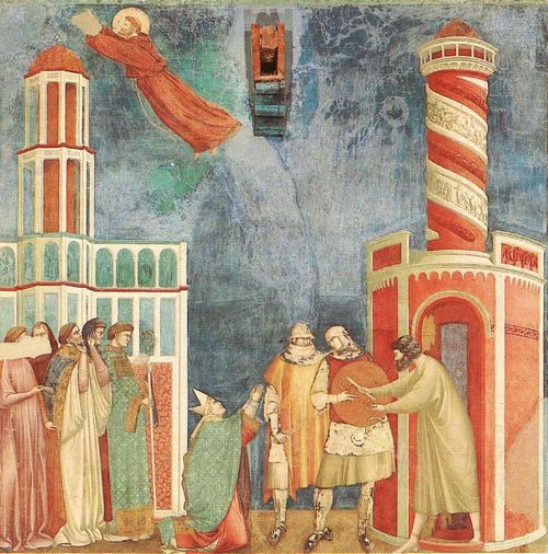 Giotto di Bondone: Fresken in der Kirche San Francesco in Assisi, Szene: Die Befreiung des Pietro d'Assisi aus dem Gefngnis