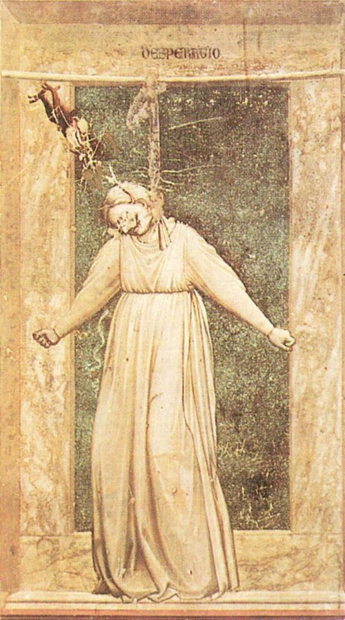 Giotto di Bondone: Fresken in der Arenakapelle in Padua, Szene: Die Verzweiflung