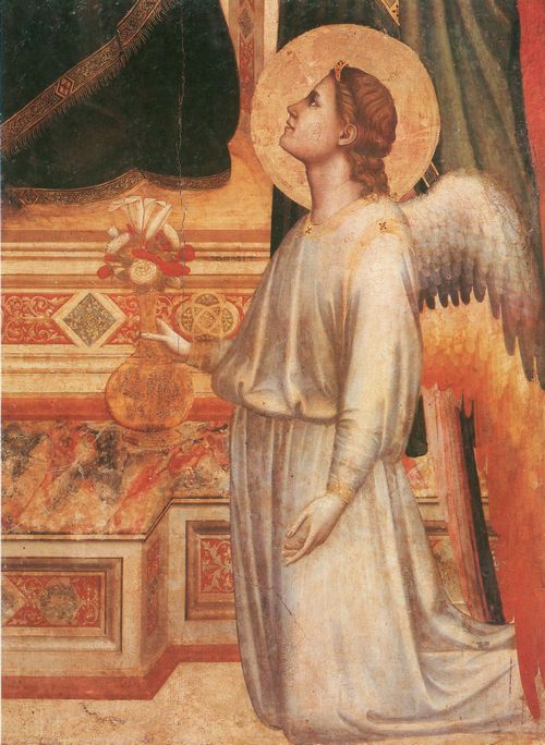 Giotto di Bondone: Madonna Ognissanti, Detail des Engels