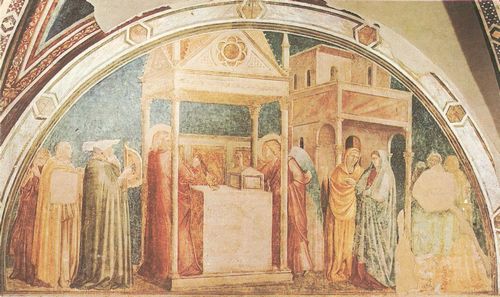 Giotto di Bondone: Fresken in der Peruzzi-Kapelle, Kirche Santa Croce in Florenz, Szene: Verkndigung an Zacharias