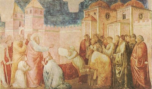 Giotto di Bondone: Fresken in der Peruzzi-Kapelle, Kirche Santa Croce in Florenz, Szene: Die Auferweckung der Drusiana