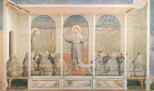 Giotto di Bondone: Fresken in der Bardi-Kapelle, Kirche Santa Croce in Florenz, Szene: Die Erscheinung in Arles