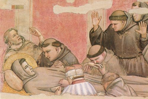 Giotto di Bondone: Fresken in der Bardi-Kapelle, Kirche Santa Croce in Florenz, Szene: Das Begrbnis des Hl. Franziskus, Detail