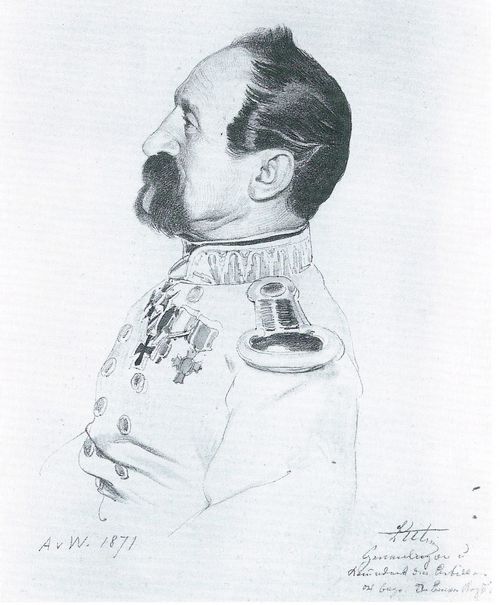Werner, Anton von: Figurenstudie Generalmajor Lutz