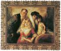 Lenbach, Franz von: Franz von Lenbach mit Frau und Töchtern