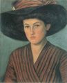 Ury, Lesser: Bildnis einer jungen Dame mit großem Hut
