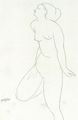 Modigliani, Amedeo: Stehender weiblicher Akt mit angewinkeltem rechten Bein