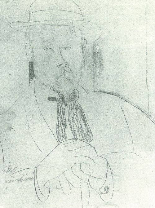 Modigliani, Amedeo: Bildniszeichnung Gillet
