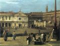 Canaletto (I): Piazza di S. Marco, Blick zur Kirche S. Geminiano, Detail