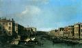 Canaletto (I): Canal Grande, Blick vom Ponte di Rialto nach Südwesten zum Palazzo Foscari