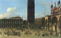 Canaletto (I): Piazzetta, Blick nach Westen vom Nordende der Piazzetta aus