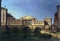 Canaletto (I): Capriccio, Ponte di Rialto nach einem Entwurf Palladios