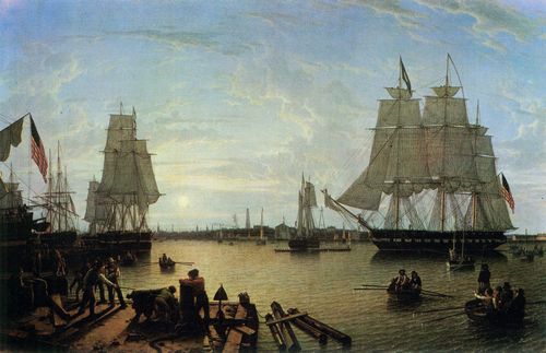 Salmon, Robert: Der Hafen von Boston gesehen vom Constitution-Kai
