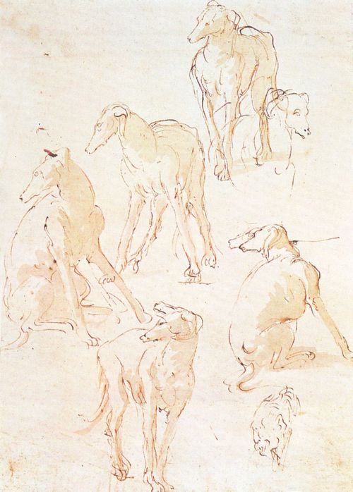 Tiepolo, Giovanni Battista: Studie mit Hunden