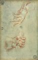 Tiepolo, Giovanni Battista: Studie zu den Händen Bischof Gebhards