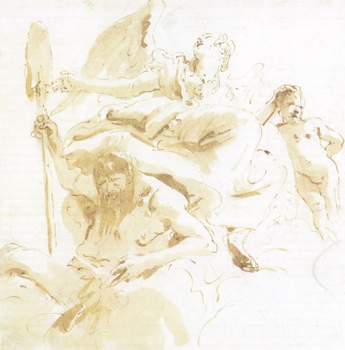 Tiepolo, Giovanni Battista: Studie zu einer Gruppe mit Flussgott