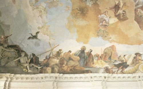 Tiepolo, Giovanni Battista: Wrzburg, Residenzschloss: »Afrika« linke Seite aus dem Deckenfresko