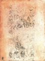 Pisanello: Johannes der Täufer predigt den Tieren, Dame wendet sich vor einem Drachen schutzsuchend an Reiterzug