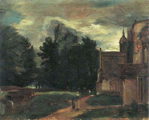 Constable, John: Die Kirche von East Bergholt und der Kirchhof, Abend