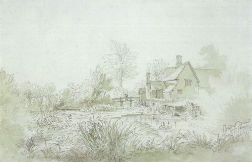 Constable, John: Ein Bauernhaus an einem Fluss