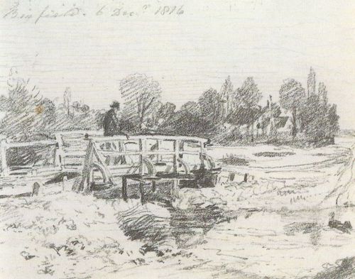 Constable, John: Eine Fugngerbrcke und Watersplash in Binfield, Berkshire