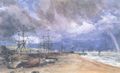 Constable, John: Folkstones Hafen, mit einem Regenbogen