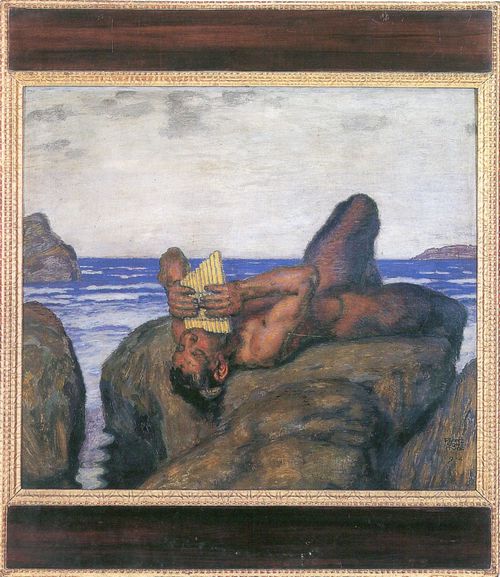 Stuck, Franz von: Syrinx blasender Faun am Meer