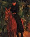 Trübner, Heinrich Wilhelm: Erna von Holzhausen zu Pferde
