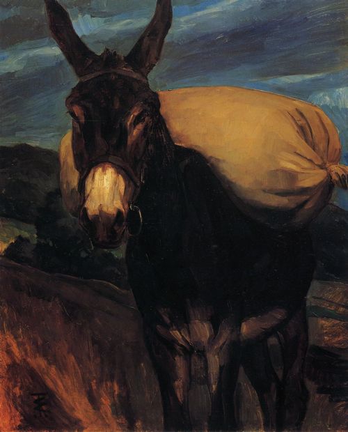 Trbner, Heinrich Wilhelm: Esel mit Mehlsack (Lebenslang Angestellter einer Mahlanstalt)