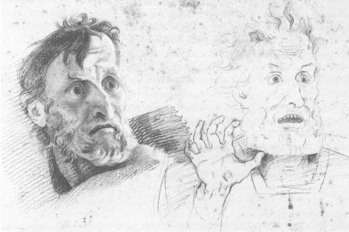 Runge, Philipp Otto: Kopf des Judas, Kopf und rechte Hand des Thomas