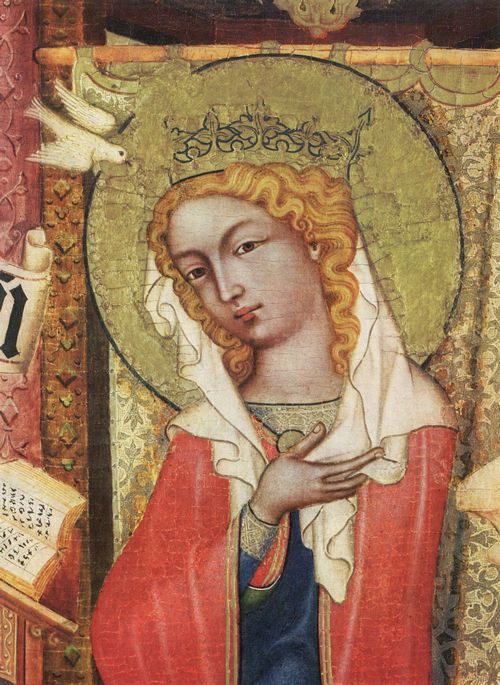 Meister von Hohenfurth: Verkndigung an Maria, Detail der Figur Mari