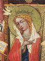 Meister von Hohenfurth: Verkündigung an Maria, Detail der Figur Mariä