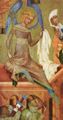 Meister von Hohenfurth: Auferstehung Christi, Detail, Figur des Engels