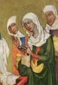 Meister von Hohenfurth: Auferstehung Christi, Detail, Drei Frauen am Grab