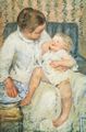 Cassatt, Mary: Mutter beim Waschen des müden Kindes