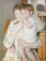 Cassatt, Mary: Baby auf dem Arm der Mutter, Finger lutschend