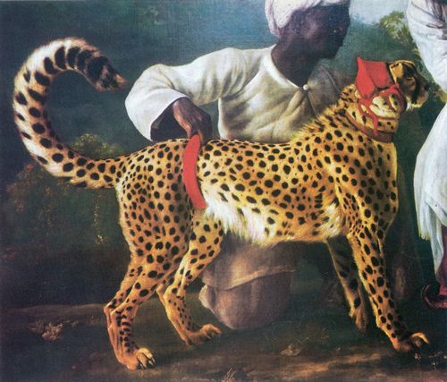 Stubbs, George: Gepard mit zwei Indischen Dienern und Hirsch, Detail